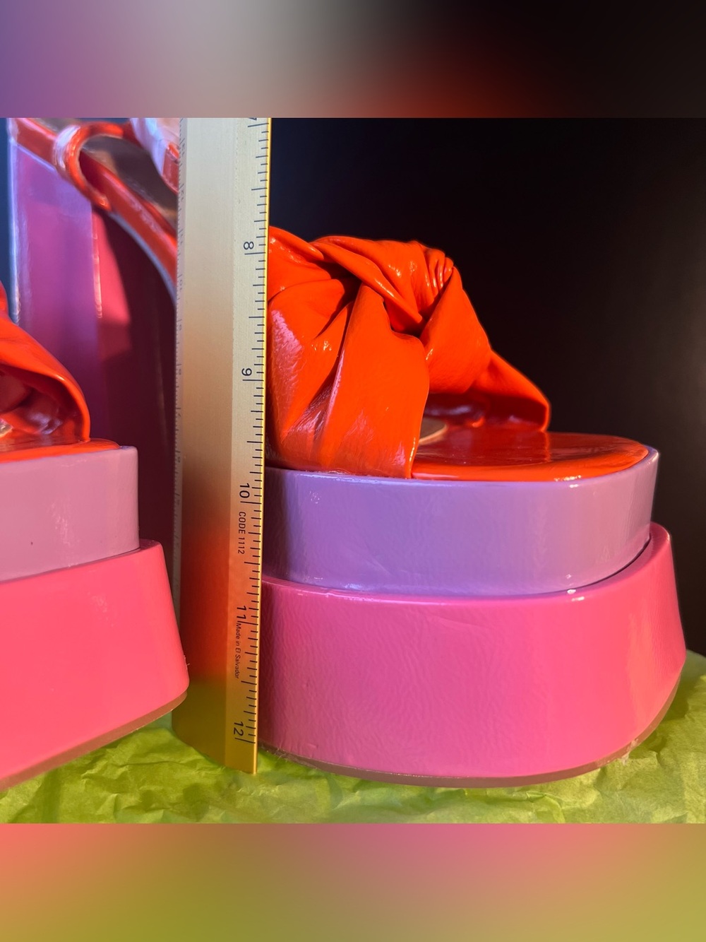Lemonade Orange & Pink Knot Platform Sandals - Picture 10 of 15